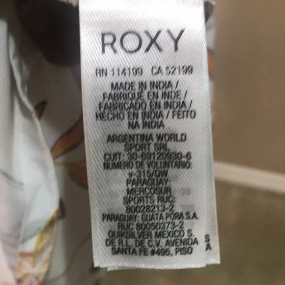 Roxy Floral White/Gold/Blue Flowy On/Off Shoulder Maxi Dress Poncho Style Top-10 - Picture 10 of 11